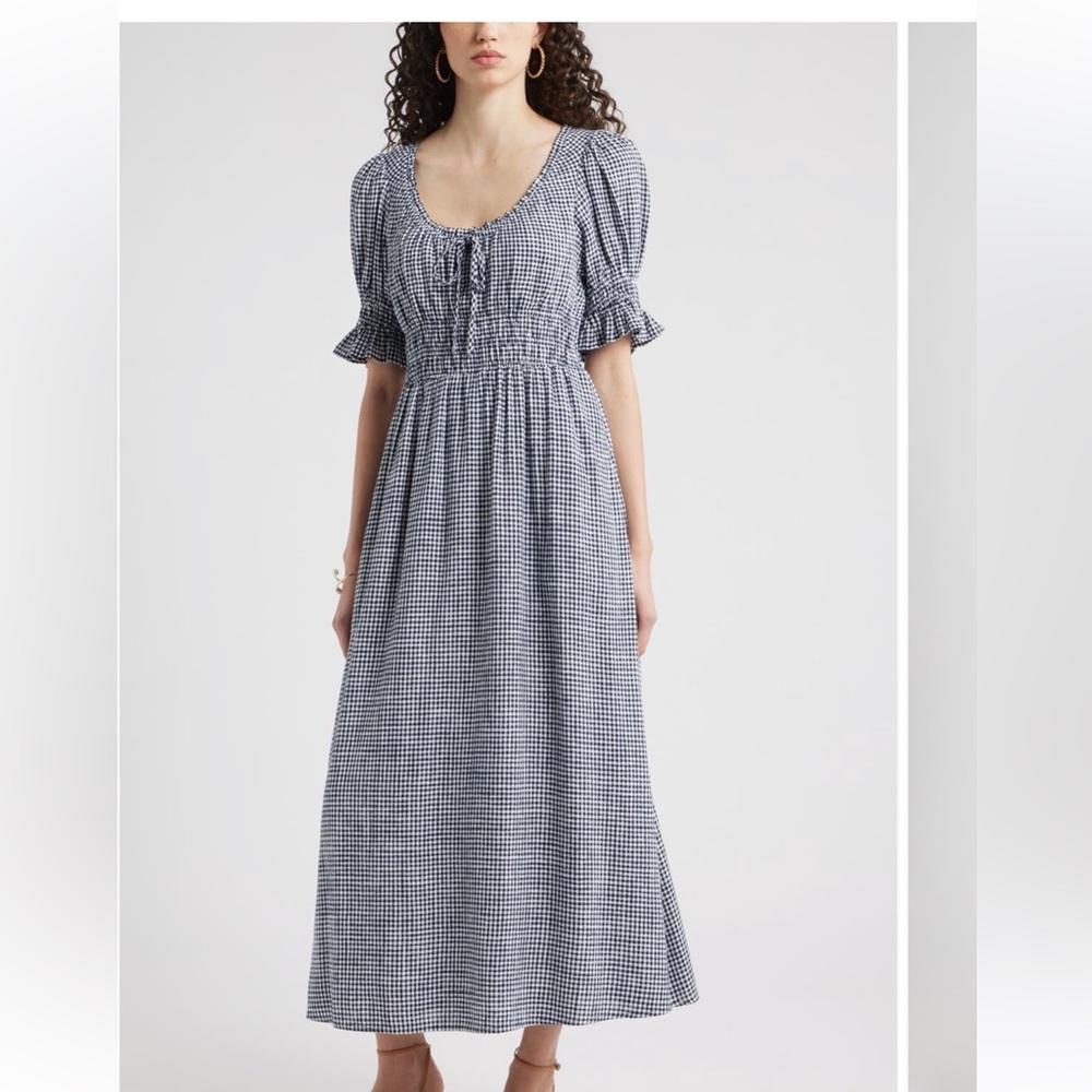 Chelsea28 Smocked Gingham Maxi Dress